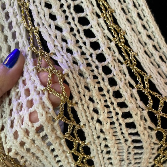 Vintage Y2K Bebe Crochet V Neck Short Sleeved Cover Up Mini Dress Size S/M - Picture 3 of 7